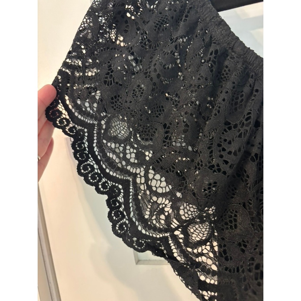 Torrid Super Soft Black Lace Off-Shoulder Ruffle Top - Plus Sz 2 Whimsigoth Boho - Picture 4 of 16